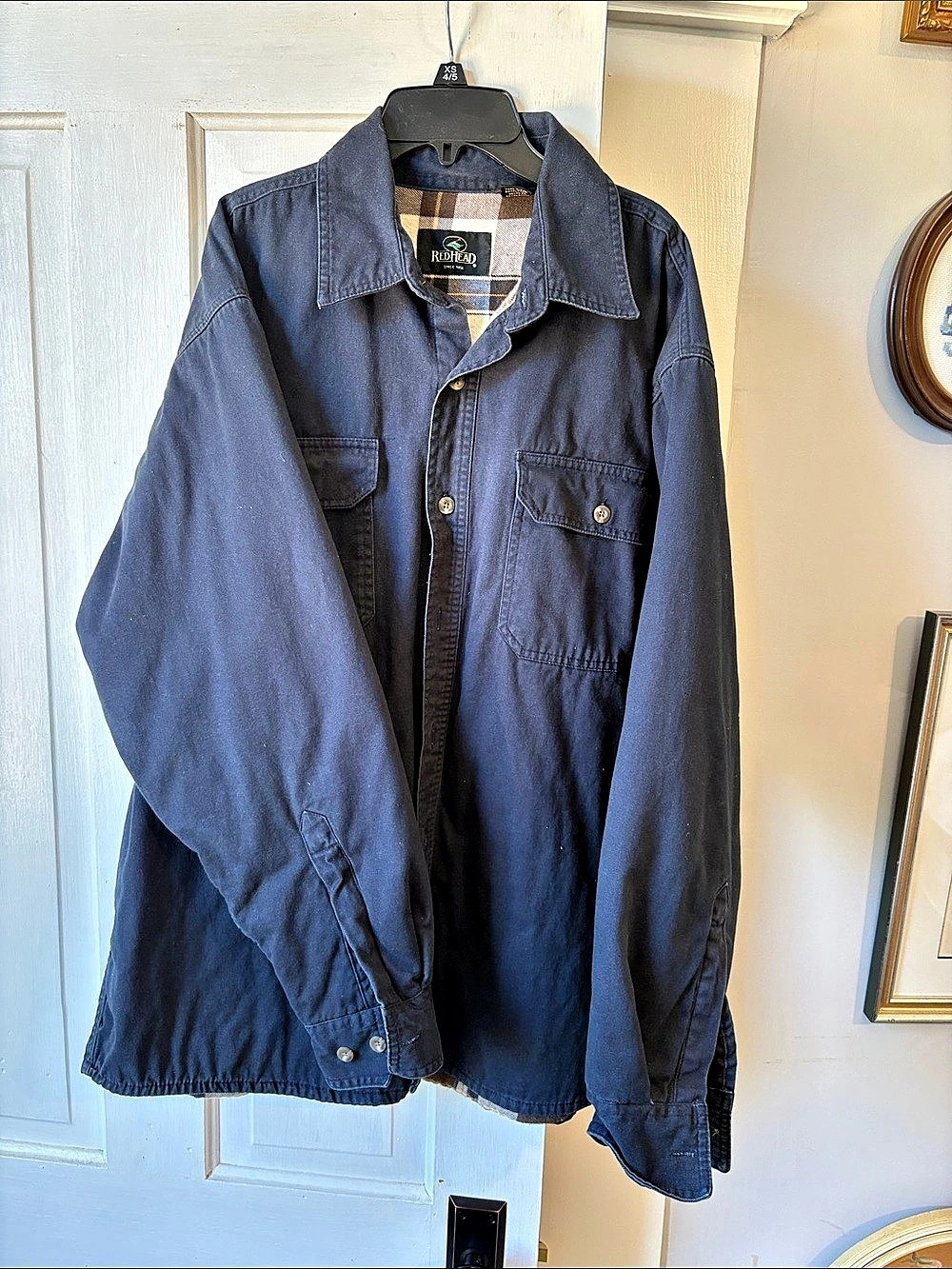RedHead Flannel-Lined Twill Snap-Front Shirt Jacket XL